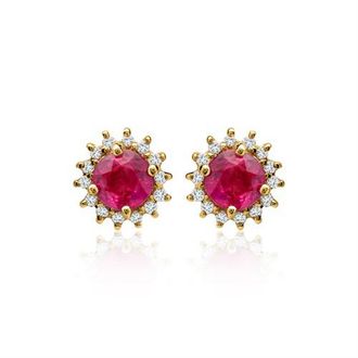 Unique Diamantohrstecker mit Rubinen 0,556 ct gesamt