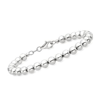 Ross-Simons Italian 6mm Sterling Silver Bead Bracelet