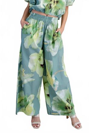 Glam Estate Garden Palazzo Pants In Sage