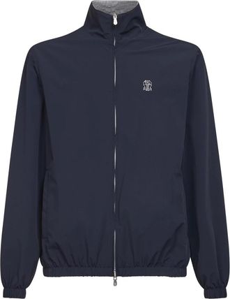 Brunello Cucinelli Jassen, Heren, Blauw, M, Nylon, Brunello Cucinelli Jassen
