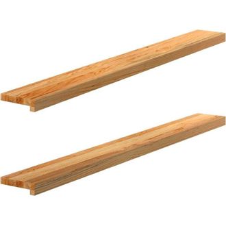 vidaXL Vidaxl - Davanzali 2 pz Marrone Chiaro 140x15x2 cm Legno Massello Rovere