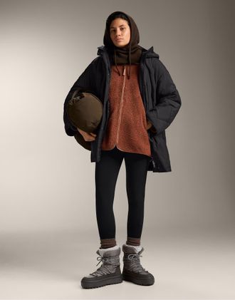 Oysho Giacca oversize marrone in montone sintetico