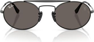 Ray-Ban 54mm Ferrari Oval Sunglasses in Black /Dark Grey at Nordstrom