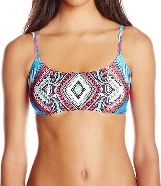 PQ Swim Women Lila Mumbai Classic Embroidered Bikini Top Swimwear In Multi