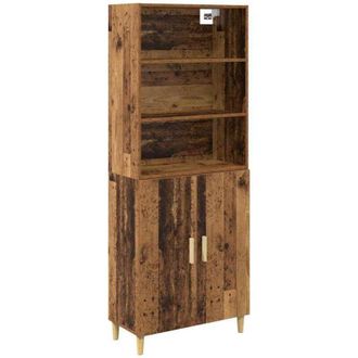 vidaXL Highboard Old Wood 69.5 x 32.5 x 180 cm Engineered Wood vidaXL