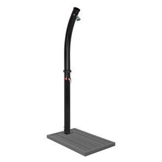 ML Design Ml-design Ducha Solar De Jard&iacute;n Negro Curvado 20l 222cm Agua Caliente Hasta 60&deg;c Sin Electricidad Con Elemento De Suelo Conexi&oacute;n Manguera Moderno Eleg