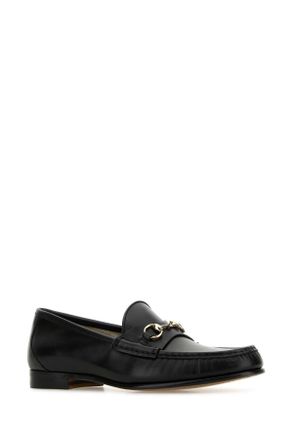 Gucci Womens Black Leather Loafers Blackblack Calf Skin Mocassini