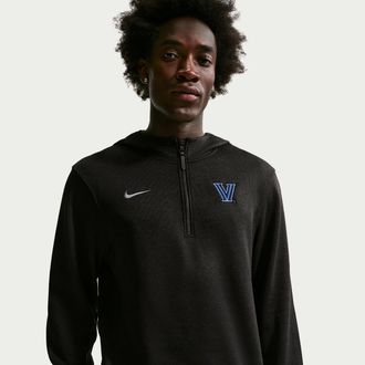 Nike Villanova Wildcats Nike Mens NCAA Basketball Coaches Pullover Hoodie in Black | IM2750-010