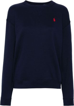 Polo Ralph Lauren Polo Pony-embroidered sweater - women - Cotton - L - Blue