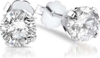 Pompeii3 5/8ct Diamond Studs 14K White Gold Push Back