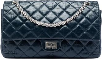 Chanel Pre-owned Reissue Double Flap Bag - Dames - Vintage Schoudertas - Blauw - ONE Size - Leer - Vintage