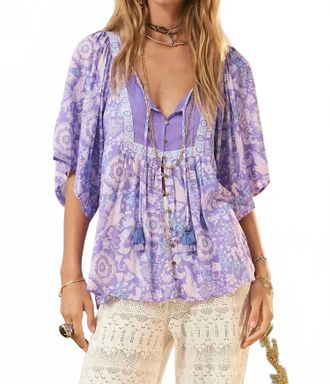 SPELL Sannah Short Sleeve Blouse In Lavender