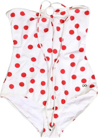 Dolce & Gabbana One-piece, female, White, Size: S Polka-dot One-piece Swimsuit