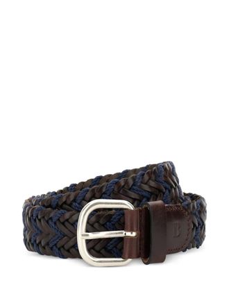 Boggi Milano woven leather belt - Brown