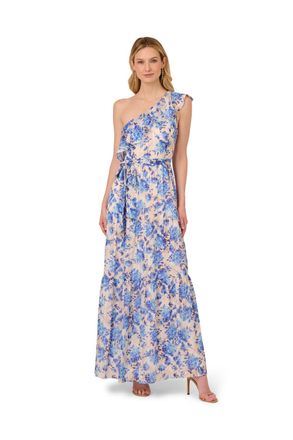 Adrianna Papell Womens Satin Stripe Ankle Dress - Multicolour - Size 18 UK