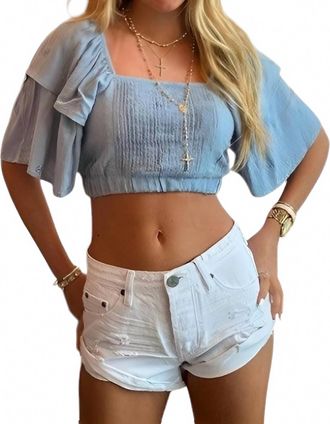 Chaser Square Neck Crop Top In Blue