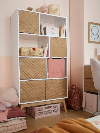 Vertbaudet Bibliothek Serie Chevrons weiss/natur