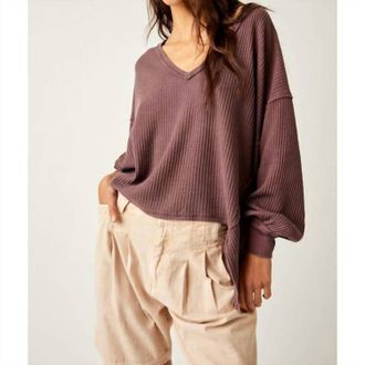 Free People Coraline Thermal Top In Chololate
