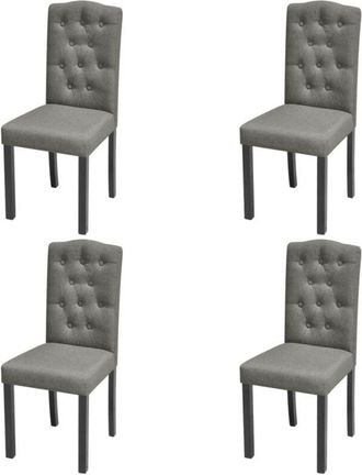 vidaXL Vidaxl - Sillas de comedor giratorias 4 unidades tela gris