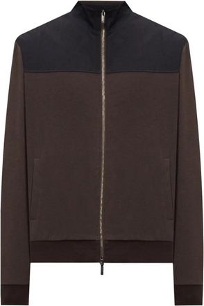 PESERICO Zip-Through Jas - Heren - Vesten met rits - Bruin - L - Katoen - Hoodies & sweatvesten