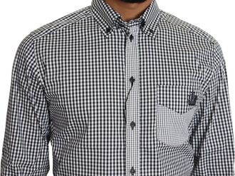 Dolce & Gabbana Mens Black White Checkered Casual Shirt Cotton Nylon Elastane