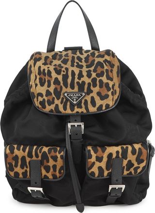 Prada Black Brown Nylon Backpack (Pre-Owned)