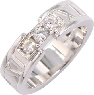 Tiffany & Co. Silver Clear White Gold (18K) Band Ring (Pre-Owned)