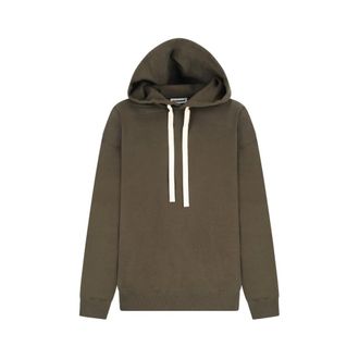 Jil Sander Felpa con cappuccio in spugna di cotone - - Sweatshirts & Hoodies - Donna - Verde - L