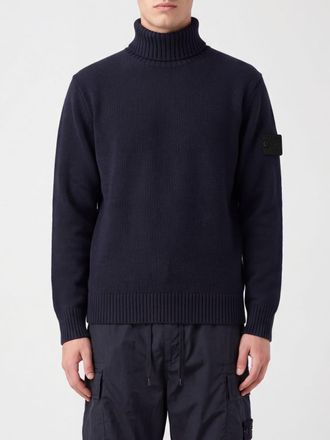 Stone Island Maglia dolcevita in cotone con patch logo Compass sulla manica