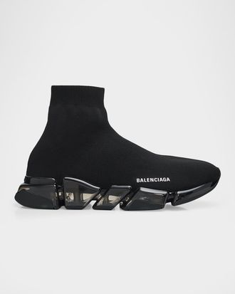 Balenciaga Men & apos;s Speed 2.0 Clear-Sole Knit Runner Sneakers