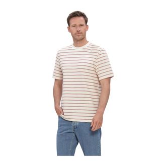 Selected Slhdjango gestreept T-shirt - Heren - Tops - Beige - Maat: XL
