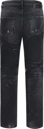 Dsquared2 Mens Teddy Dark Wash Stretch Denim Jeans Black Cotton; Elastane