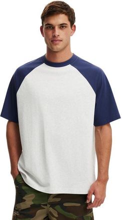 Cotton On Mens Box Fit T-Shirt in White Marle True Navy at Nordstrom, Size X-Large