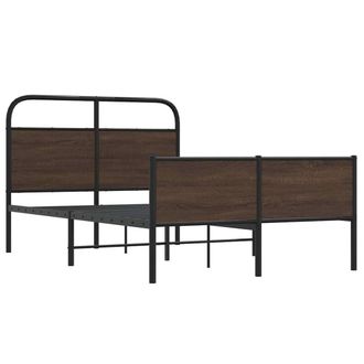 Berkfield Home Elegant Bed Frame without Mattress 140x190 cm Brown Oak Engineere
