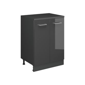 Vicco Armario De Cocina Para Techo Inclinado R-line, Antracita Alto Brillo, 60 Cm Sin Inclinaci&oacute;n Con 2 Puertas, Vicco