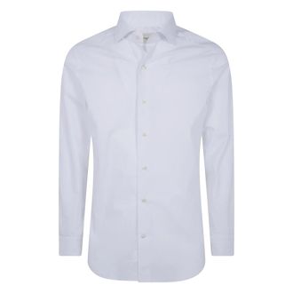 Tintoria Mattei Popeline Classic Shirt - Heren - Overhemden - Wit - Maat: M Katoen