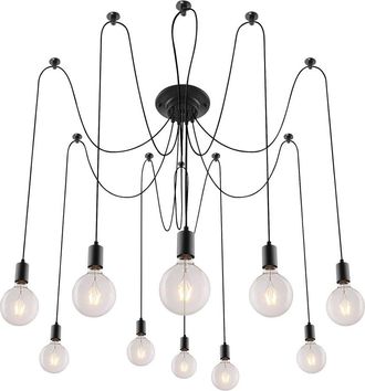 Rabalux L&aacute;mpara Colgante Spider 10 Bombillas E27 10x60w Negro Mate 2224 Caspar Rabalux
