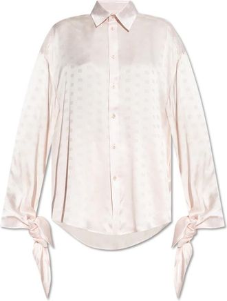 Balenciaga Losvallende zijden overhemd - Dames - Overhemden - Roze - S - Leer - Overhemden