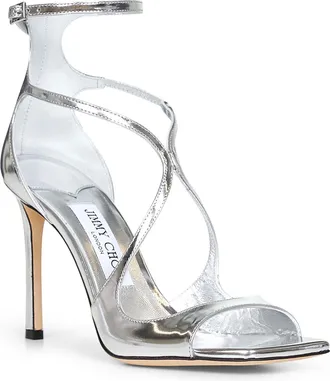 Jimmy Choo London Womens Silver Azia 95 Sandals Leather