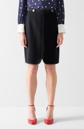 L.k. Bennett Eugine A-Line Skirt in Navy at Nordstrom, Size 12 Us
