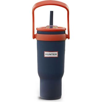 Hunter SwiftSip Hydration Stainless Steel Screw Top Tumbler with Flip Carry Handle in Dress Blue at Nordstrom