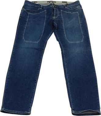 Jeckerson Vintage Patch Heren Slim Fit Jeans - Heren - Regular Fit Jeans - Blauw - W40 - Katoen - Jeans
