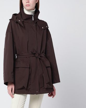Herno Parka corto Laminar color caff&egrave;