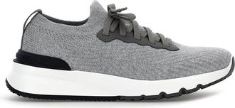 Brunello Cucinelli Sneakers van Jersey - Heren - Sneakers - Grijs - 45 EU - Katoen - Schoenen