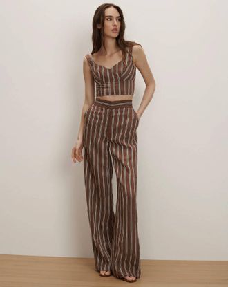 Veronica Beard Lightweight Carraway Pant In Dark Mocha