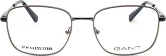 GANT GA50069 Rectangular Metal Frame Eyeglasses - Silver
