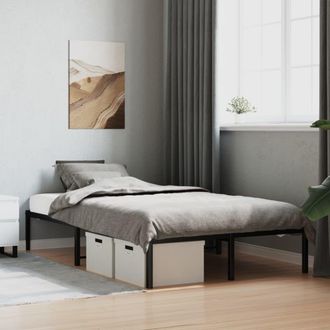 Berkfield Home Metal Bed Frame Black 120x190 cm Small Double