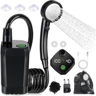 OEM Kit De Ducha Para Camping, Ducha Port&aacute;til, Bomba De Ducha El&eacute;ctrica Recargable, Impermeable, Con Pantalla Inteligente Y Cabezal De Ducha De 4 Modos Pa