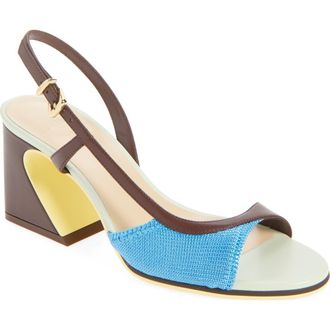 Fendi Arco Slingback Sandal in Blue Carta Zucch Mahogany at Nordstrom, Size 6.5Us