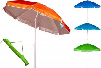 Trade Shop Trade Shop - Ombrellone Mare 240cm Con Snodo Palo Acciaio Con Sacca Colori Assortiti 4096260